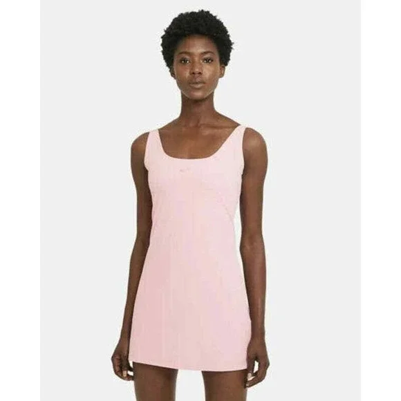 Nike | Dresses | Nike Bliss Luxe Training Dress Pink Size Xl Bodysuit  Stretch | Poshmark